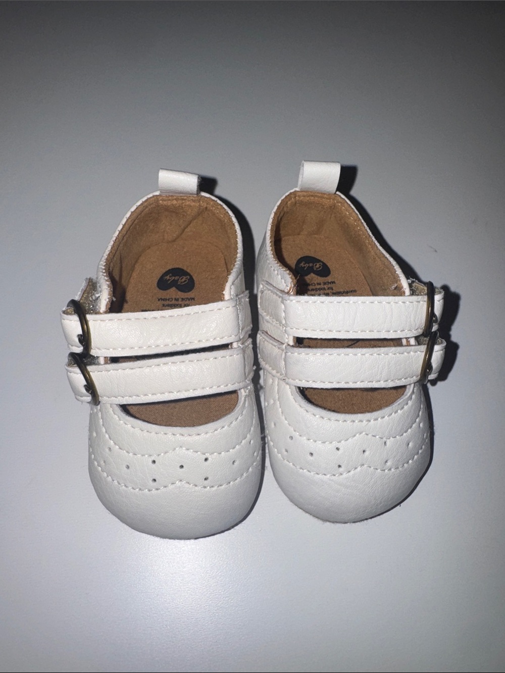 Classic White Baby Mary Janes with Double Strap